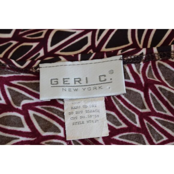 Vintage 90s Pullover Wrap Abstract‎ Blouse | size Medium - Picture 7 of 10